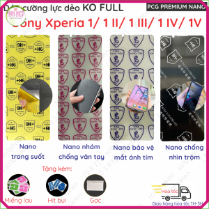 Dán cường lực màn hình Sony Xperia 1/ 1 mark 2(1 ii)/ 1 mark 3(1 iii)/ 1 mark 4(1 IV)/ 1 mark 5(1 V) nano trong suốtCNT