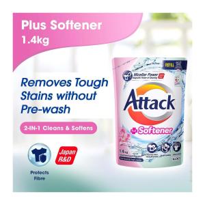 Attack Liquid Detergent Plus Softener Refill Pack 1.4KG