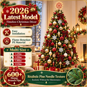 【Singapore spot】christmas tree 2.15m 148 Accessories decoration with lights collapsible 1.8m ornament led light decor star accessories decorations 2026 ornaments 圣诞树 圣诞节