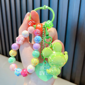 Ready Stock Acrylic Rabbit Keychain Pendant Colorful Beaded Fashion Bracelet Backpack Pendant Decoration Gift Womens Accessories