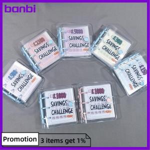 banbi £ บันทึกความท้าทายสมุดประหยัดเงิน1000สมุดโน้ตแบบพกพาขนาดเล็กช่วยประหยัดเงินสมุดโน้ตทรงหลวม
