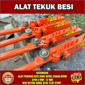 Alat Tekuk Besi Penekuk Begel Pembuat Besi Begel Spek 10mm Besi Beton Ulir Nako plat Strip Original