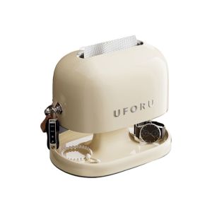 WARMIE Cream Style Retro Tissue Box Spring Support Double-Layer Tissue Dispenser Multifunctional with Hook Desk Organizer for Home