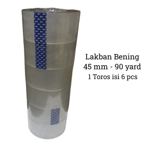 Solasi Uk 45 mm x 90 Yard BC (6 Roll) Bening / Perekat Tape Bening