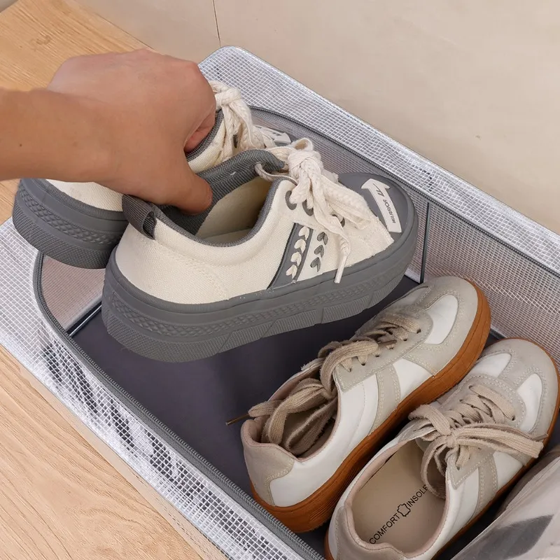 Stackable Shoe Box Clear Plastic Shoe Organizer Containers with Lids for  Women/Men Foldable Storage Box Foldable Bed Bottom Dustproof Shoes