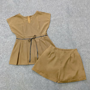 Set đồ dự tiệc bigsize nữ áo peplum dáng xòe phối quần đùi line cao dáng chữ A chất vải cotton lạnh SET68