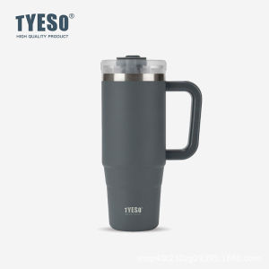 TYESO Thermal Tumbler with Handle /304 Stainless Steel Waterbottle / Flask / Cup With Straw/40oz Large Water Bottle/RainbowCulture