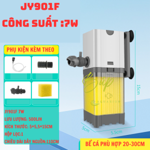 Máy lọc hút đáy hồ cá đa năng Jingye giúp làm trong nước tạo sóng cung cấp oxi hút đáy tách phân cá hoạt động yên tĩnh phù hợp bể cá 20-120cm