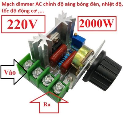 Mạch Dimmer AC 220V 2000W - Dùng điều chỉnh tốc độ động cơ AC, Điều chỉnh độ sáng đèn