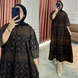 MIDI DRESS WANITA DEWASA TERBARU / DRESS MIDI FIOLHA LENGAN 7/8 / DRESS MIDI RAYON PREMIUM