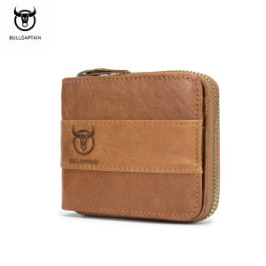 BULLCAPTAIN Multi Card Slot Coin Purse Mens Leather RFID Functional Wallet