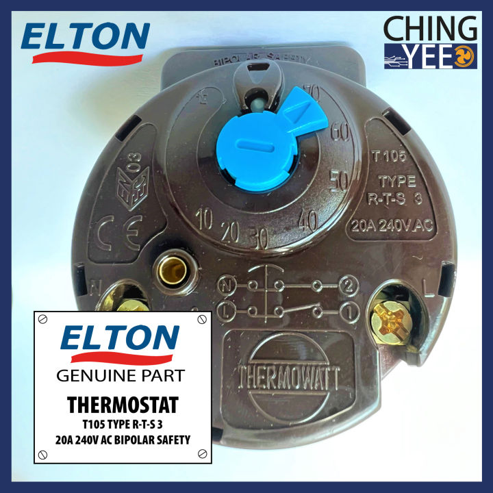 Elton Storage Water Heater Spare Part - Thermostat T105 TYPE R-T-S 3 ...
