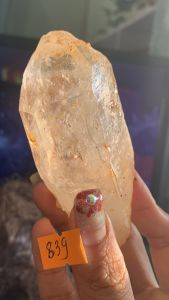 Viên đá Thạch Anh Lemurian pha lê tinh thể phép thuật kết nối vũ trụ thiền định mạnh mẽ còn dính đất nguyên sơ mã 839