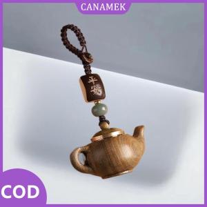 CANAMEK✨ Phim Hoạt Hình Nhỏ Nhỏ Ấm Trà Keychain Không Thấm Nước Có thể mở ra Khắc Ấm Trà Mặt Dây Chuyền Gói Dệt Sợi Dây Thừng Hạt Chuỗi Điện Thoại