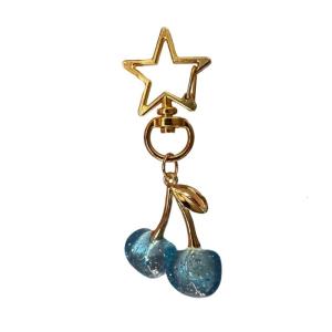 Fashionable Cherry Key Charm 3D Shape Keyring Fashionable Key Holder Women Bag Ornament Stylish Handbag Decoration