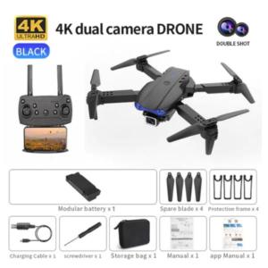 E99 Pro Drone 4K HD Dual Camera Foldable WiFi FPV Quadcopter Professional Drone for Aerial Photography & HD Visual Positioning Mainan Hadiah