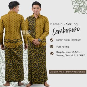 Setelan Koko + Sarung Batik Lengan Panjang Fashion Muslim Pria Terbaru Bahan Katun Premium LBSR
