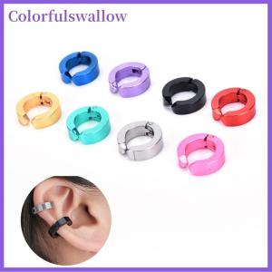 Colorfulswallow Người Đàn Ông Titan Thép Tai Clip Mà Không Xỏ Earsbuckle Phụ Nữ Bông Tai Đồ Trang Sức