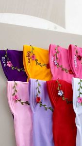 Jilbab Anak & Bando Bunga: Desain Bordir Nama