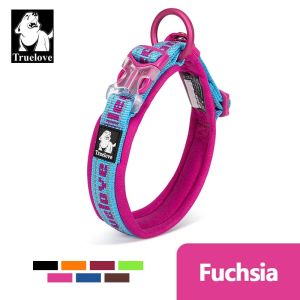 TRUELOVE Dog Collar with Soft Neoprene Padded Reflective Adjustable Pet Collar for Customizable Fit with Nylon Webbin for All Breeds