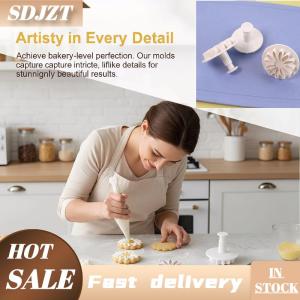 SDJZT 4 cái Hình dạng hoa fondant pit tông Cutter Cookie Biscuit khuôn Set cho Baking DIY bánh trang trí nhà bếp Phụ kiện cho các sự kiện