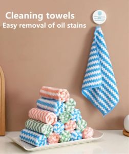 Super Thickened Cationic Dish Wash Cleaning Cloth/Oil Free Lint Free/Water Absorbent cloth/Kitchen Cleaning RainbowCloth