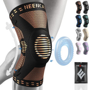 NEENCA 1 Piece Knee BraceKnee Compression Sleeve Support with Patella Gel Pad & Side Spring Stabilizers Knee Protector for RunningMeniscus TearArthritisJoint Pain ReliefACLInjury Recovery