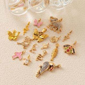 European and American cross-border animal series pendant butterfly bird fish deer parrot elephant bee copper color retention pendant jewelry h2609