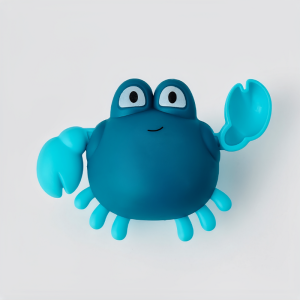 ของเล่นปูจ๋าไขลานลอยน้ำ ปูว่ายน้ำ ของเล่นเด็กอาบน้ำ ของสะสม พลาสติก ฟ้า ชมพู