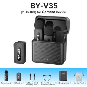 BOYA BY-V1/V2 Wireless Microphone Lapel Microphone Noise Cancelling Vlogging Mic for iPhone Android
