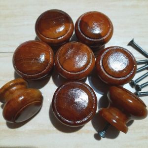 Knop kayu jati tarikan laci mahony / kenob kunci laci handle tarikan coklat kayu cokelat corak perangkat pintu jendela kayu kaca alumunium plastik lemari rak box kotak