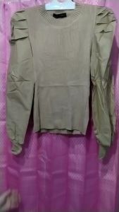 Blouse rajut polos tangan panjang balon import rajut imp 205051