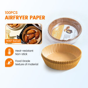 【SG stock】100Pcs Air Fryer Paper Food Grade Thickened Kitchen Round Oil Paper  Oilproof Parchment Paper Air Fryer Disposable Paper Liner Non-Stick Air Fryer Paper