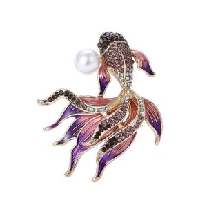 Ghim cài ve áo cá vàng tinh vi trong dễ dàng sử dụng hợp kim chắc chắn cho các bên cung cấp và phụ kiện biểu diễn sân khấu