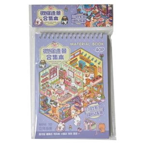ANAMA 20 Sheets Scene 3D Landscaping Stickers PET Cartoon Town Visual Stacking Sticker  DIY Crafts Miniature Scene Stickers Creative Play