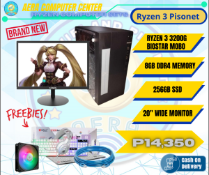 AMD Ryzen3 3200G 4 cores 4 threads Gaming Desktop 8GB/16GB RAM  256GB/512GB/1TB SSD With Radeon Vega 11 HD Graphics Full Set PC Computer Pisonet