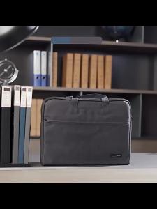 Deli Briefcase Mens Document Bag Laptop Bag Business Bag Work Handheld Tote Bag Versatile Textured Zipper