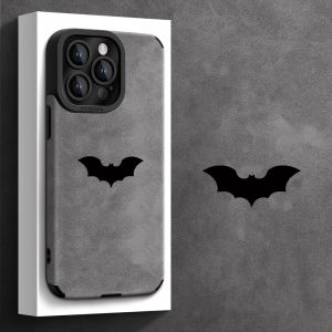 Black minimalist bat logo pattern phone case suitable for iPhone 17 16 15 14 13 12 11 Pro/Max/Plus anti drop and shockproof