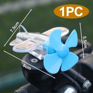 Mini Luminous Aircraft Decorative Ornaments Motorcycle Helmet Wind Power LED Light Rotating Luminous Small Aircraft Warning Light Safety Riding Car Decoration