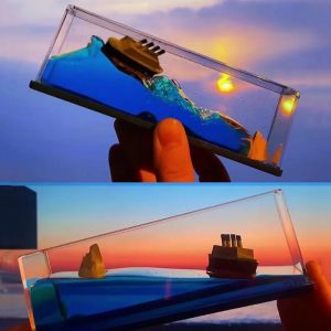 Cruise Wheel Fluid Drifting Bottle Never Flip Ship Titanic Model Tik Tok Hot-Selling Desktop Ornaments