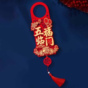 FDYRU Chinese Style Horse Year Doorknob Pendant Cartoon with Tassel Door Handle Decoration Door Handle Hanging Tag Red Spring Festival Lucky Pendant Home Decoration