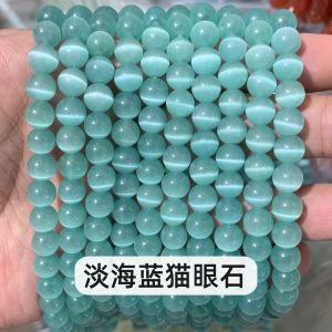 DIY - Hạt đá mắt mèo nhiều màu sắc có lỗ (10mm) tự làm bằng hạt cườm phụ kiện trang sức bán sỉ