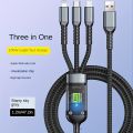 100W 3-in-1 Super Charging Cable 6A Micro USB Type C Fast Charger Type-C Data Cable for Samsung Android iOS Carry On. 