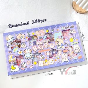 Wenz DIY Material Decoration Waterproof Kit Gift Box Childrens Cartoon Scrapbook Stickers Handcraft