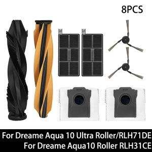 Replacement Main Side Brush Filter Hepa Mop Pad Cloth Bag Compatible With Dreame Aqua10 Roller / Aqua 10 Ultra Roller Robot Vacuum Cleaner