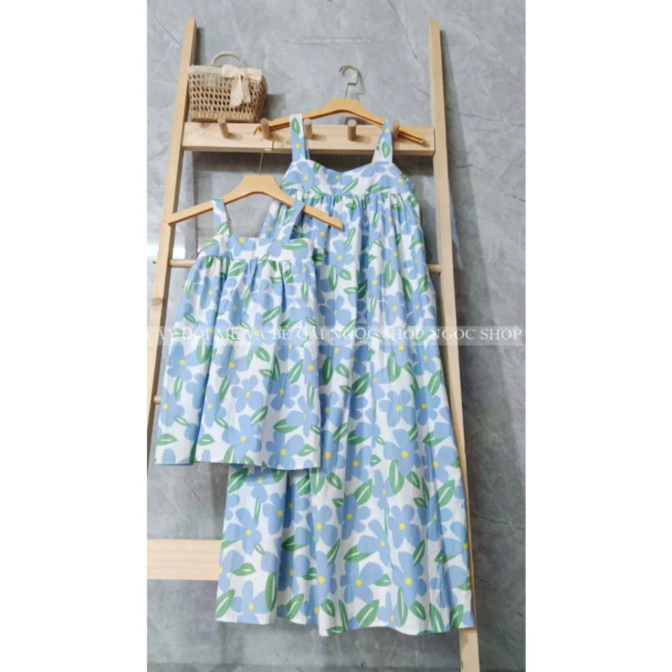 Combo) Váy maxi hoa đi biển Hạ Thảo mẹ và bé gái dáng suông - Váy suông  maxi form rộng đồ đôi mẹ và bé ngắn tay CB02 | Lazada.vn