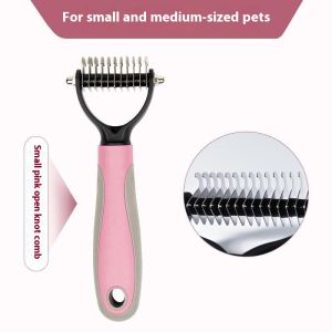 Lacepulse bàn chải thú cưng thép không gỉ bền cho mèo và chó thiết kế răng 11 + 6 tay cầm thoải mái lý tưởng cho việc chải chuốt hàng ngày giảm rụng