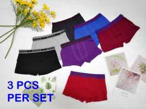 SELUAR BOXER BUDAK LELAKI YANG PLAIN (3 HELAI SATU SET)