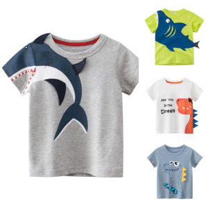 Soffny Kids Short Sleeve Cartoon T-Shirt Summer Baby Boys Girls Cotton Top Cute Boy Shirts Polo