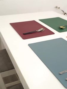 🌟SG STOCK🌟Placemat Leather Placemat Home Double-sided Insulated Dining Leather Table Placemats Table Mats